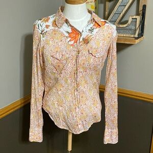 Johnny cotton pearl snap button up